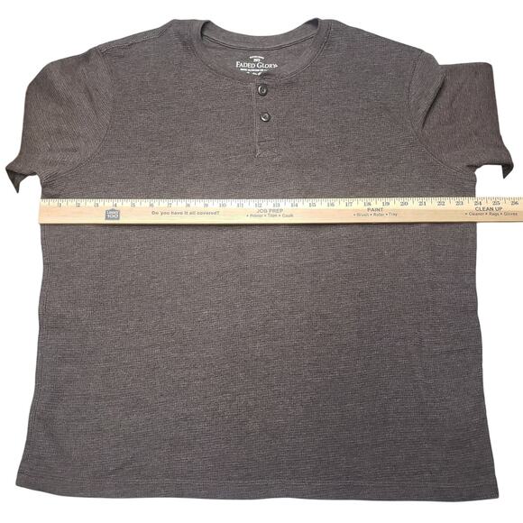 Mens Vintage Faded Glory Waffle Knit Henley Shirt Brown XL 46–48 Long Sleeve Top - Picture 6 of 9